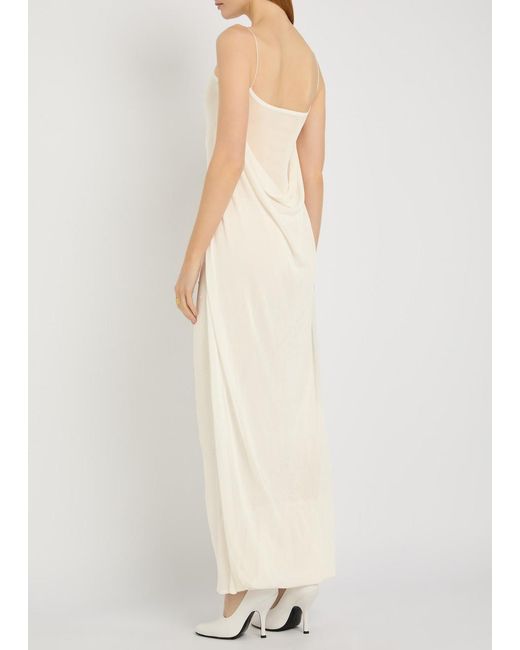 Jacquemus White La Robe Maille Plumetis Mesh Maxi Dress