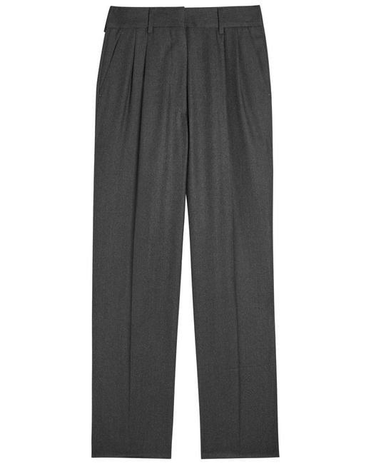 Blazé Milano Gray Fox Pleated Wool Trousers