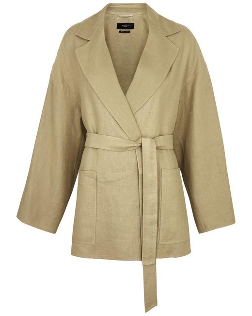 Weekend by Maxmara Natural Alpino Safari Linen-Blend Blazer