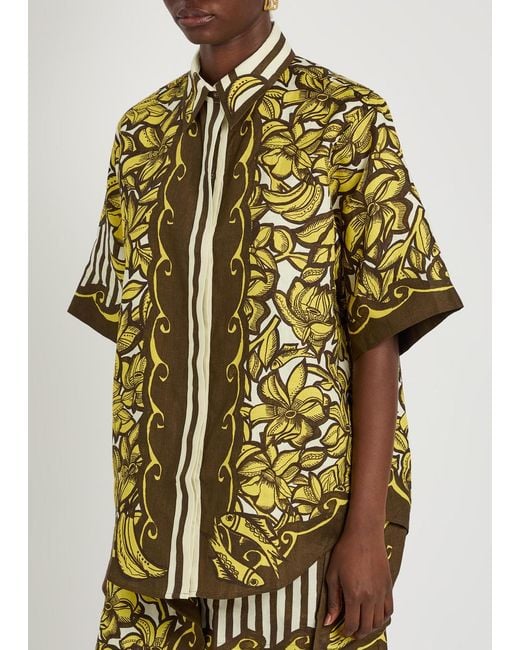 ALÉMAIS White Mona Printed Hemp Shirt