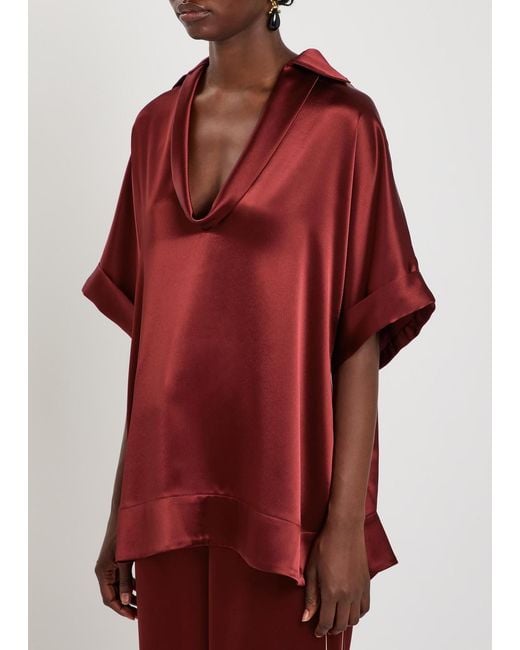 Roksanda Red Enira Satin Top