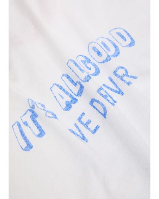 Mother White The Lil Goodie Ringer Printed Cotton T-Shirt