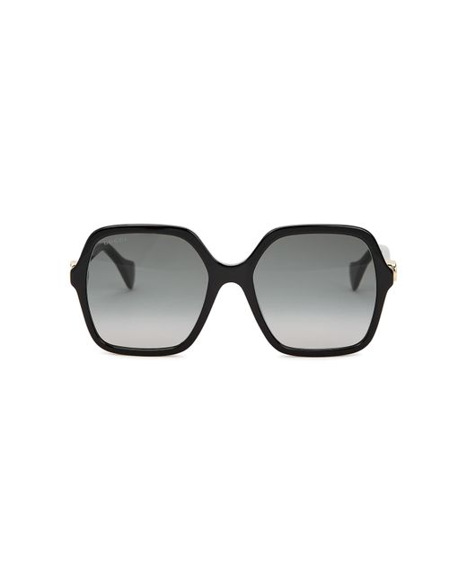 Gucci Black Hexagon-Frame Sunglasses
