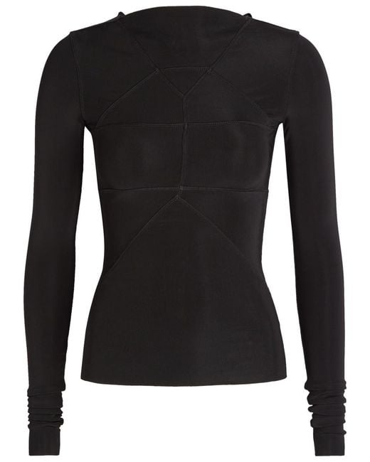 Rick Owens Black Temple Stretch-Jersey Top