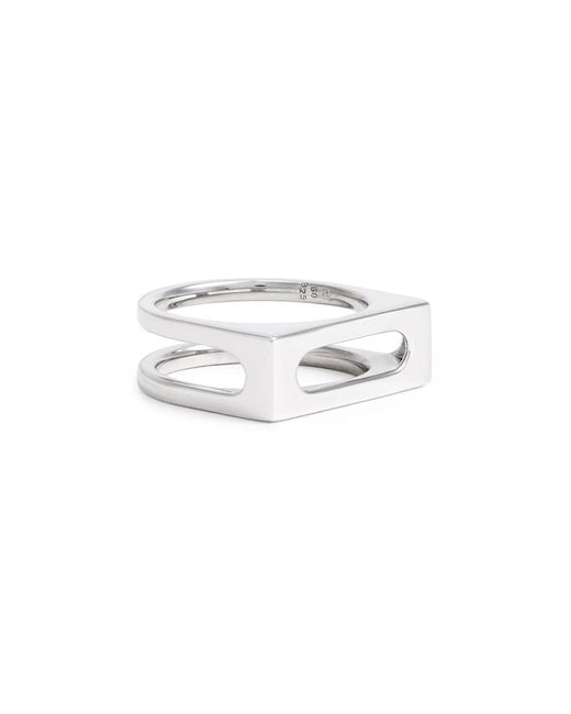 Tom Wood White Cage Sterling Ring for men