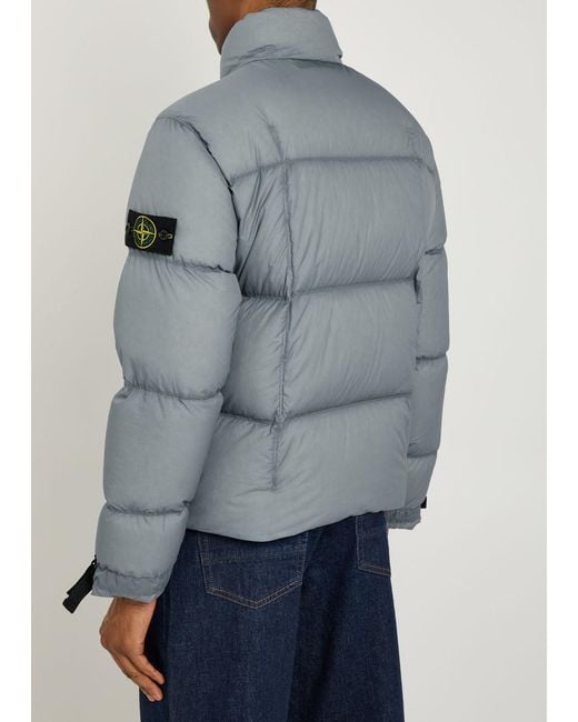 Stone Island Gray Padded Nylon Jacket for men