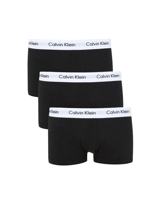 Calvin Klein Black Stretch-Cotton Low-Rise Trunks for men