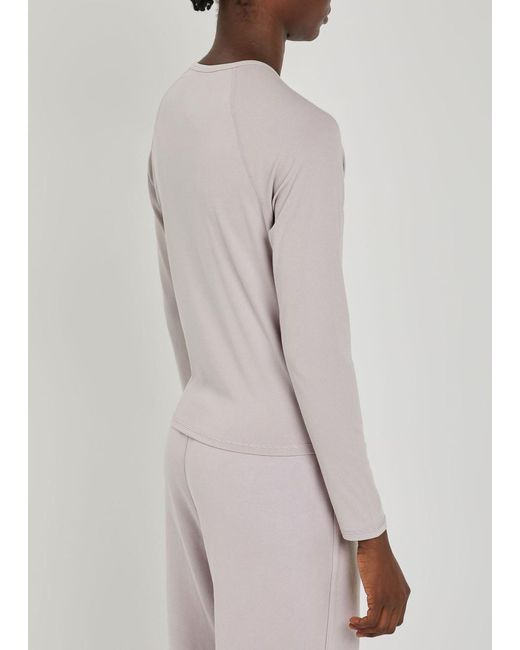 vuori Pink Pose Ribbed Jersey Top