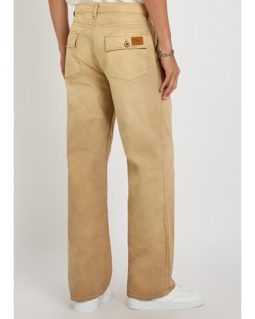 CHERRY LA Natural Western Straight-Leg Cotton Trousers for men