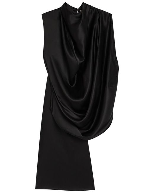 Roksanda Black Vesper Draped Silk Top
