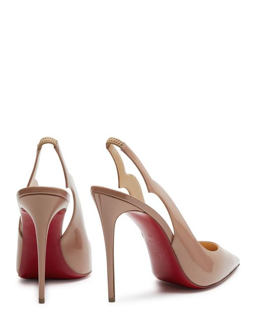 Christian Louboutin Brown Hot Chick 100 Leather Slingback Pumps