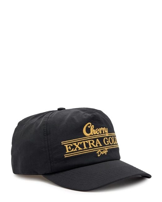 CHERRY LA Black Extra 5 Panel Embroidered Nylon Cap for men