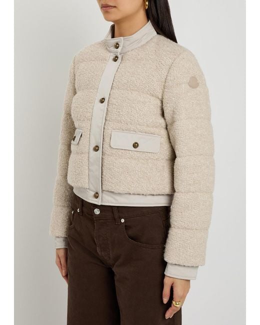 Moncler Natural Blandy Padded Bouclé Jacket