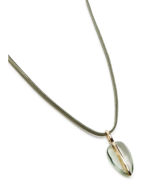 BY PARIAH Green Pebble Small Silk Necklace