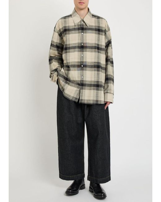 Studio Nicholson Black Single Pleat Wide-Leg Jeans for men