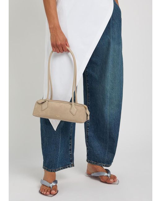 Alaïa Natural Le Teckle Small Leather And Suede Shoulder Bag