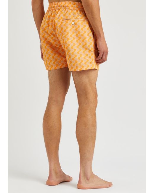 Printed Swim Shorts in Orange - Frescobol Carioca