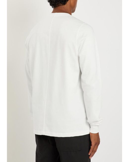 Rick Owens White Long-Sleeve Cotton T-Shirt for men