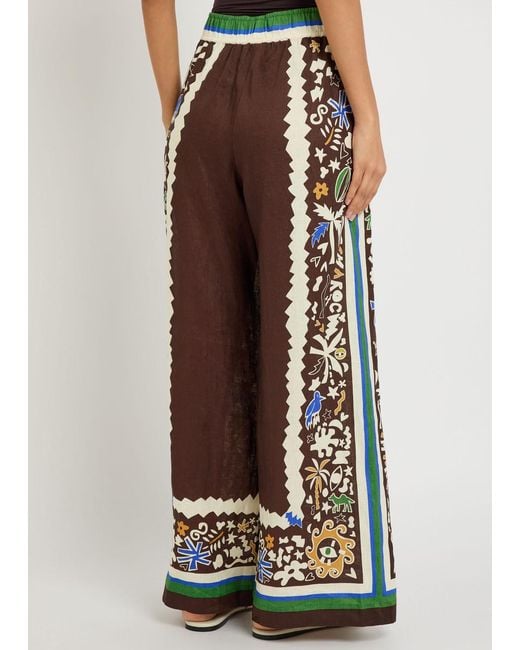 ALÉMAIS Multicolor Maroc Printed Wide-Leg Linen Trousers