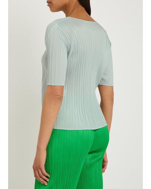 Pleats Please Issey Miyake Gray Pleated Top