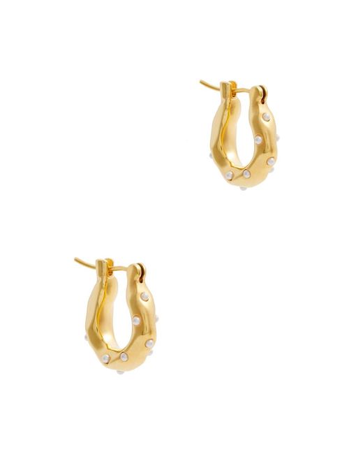 Joanna Laura Constantine White Waves Mini 18kt -plated Hoop Earrings