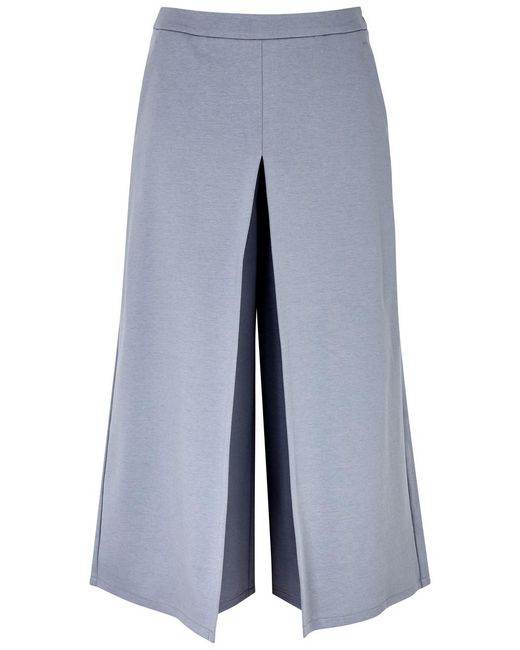 Max Mara Blue Quid Cropped Jersey Trousers