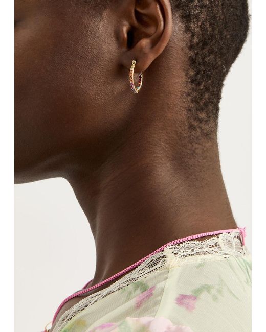 Crystal Haze Jewelry Metallic Mini Serena 18Kt-Plated Hoop Earrings