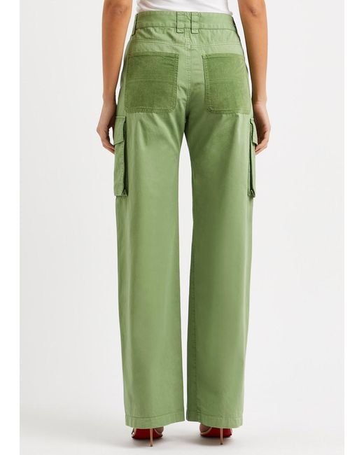 Stella McCartney Green Cotton Canvas Cargo Trousers