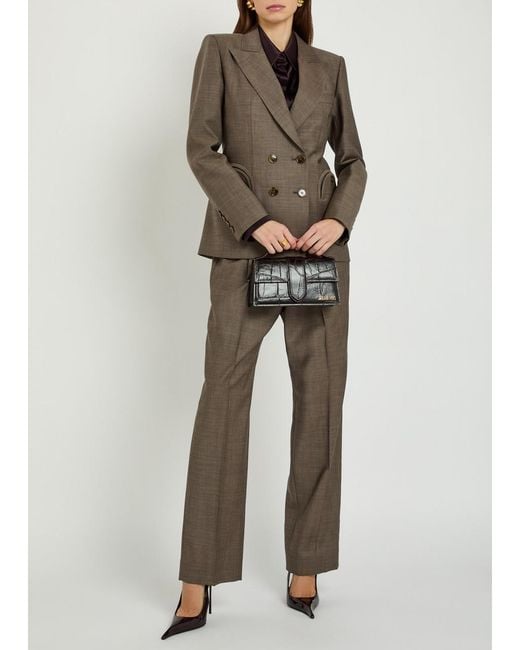 Blazé Milano Natural Fox Pleated Straight-Leg Wool-Blend Trousers
