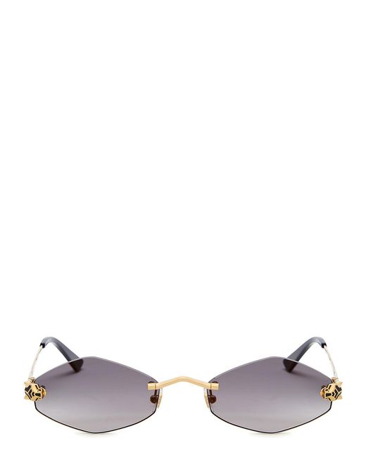 Cartier Metallic Rimless Oval-frame Sunglasses