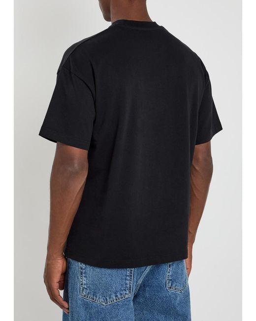 MKI Miyuki-Zoku Black Uniform Logo-Print Cotton T-Shirt for men