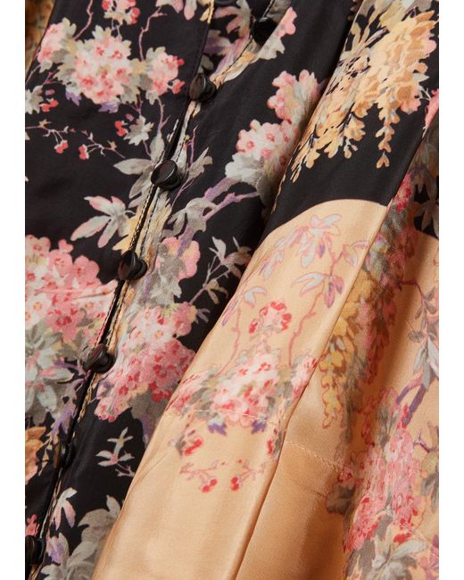 byTiMo Multicolor Floral-print Satin Maxi Dress