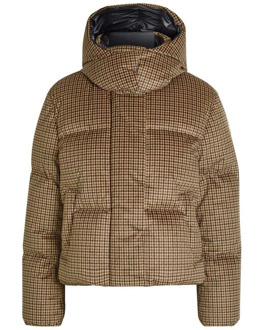 Moncler Brown Quierzy Padded Houndstooth Velvet Jacket