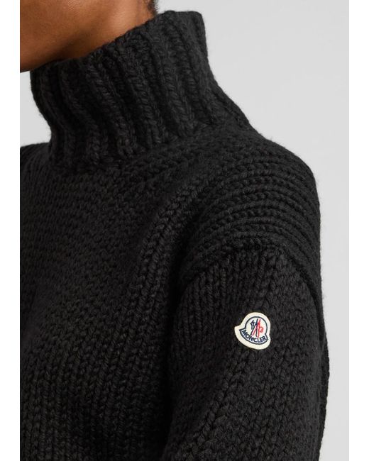 Moncler Black Logo Wool-Blend Jumper