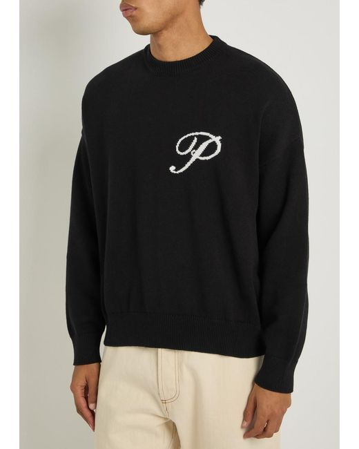 Picante Black Gallery Knit Cotton Jumper for men