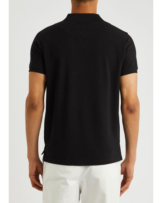 Vivienne Westwood Black Logo-embroidered Piqué Cotton Polo Shirt for men