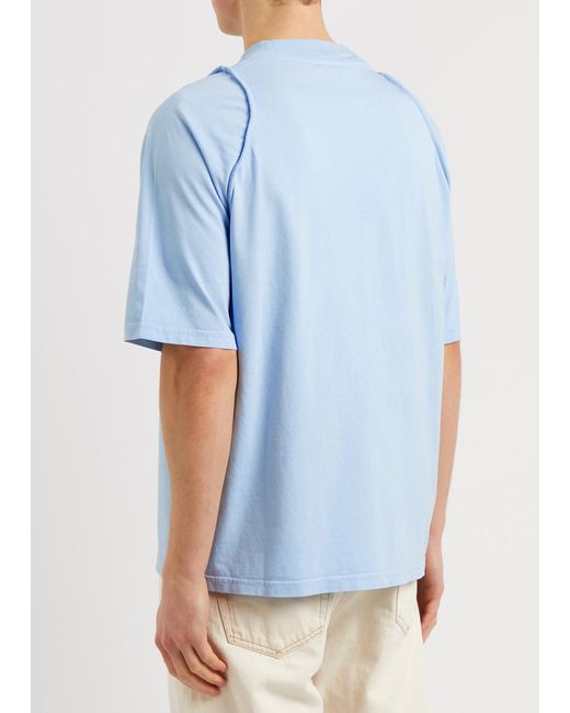 Jacquemus Blue Le T-shirt Carmague Logo Cotton T-shirt for men