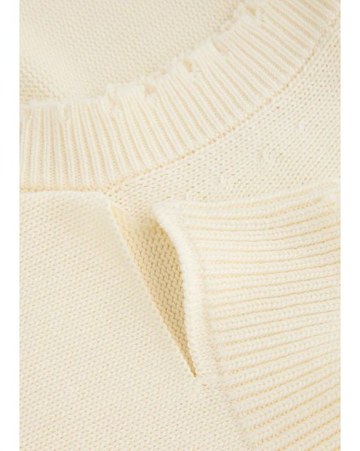 Helmut Lang Natural Distressed Cotton-Blend Jumper for men