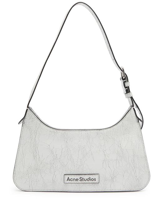 Acne Gray Platt Mini Leather Shoulder Bag