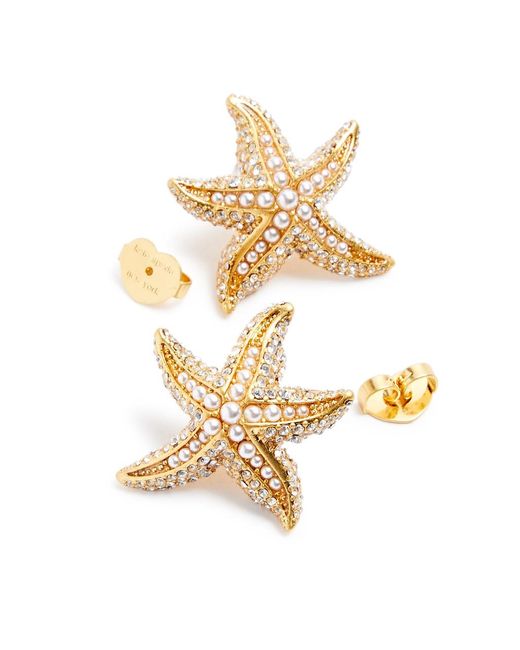 Kate Spade White Starfish Embellished Stud Earrings