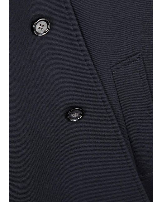 Boss Blue Shell-Layered Cotton-Blend Coat for men