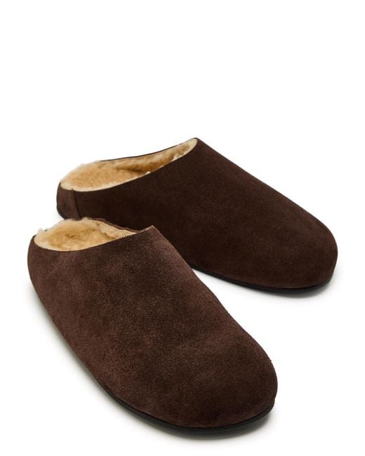 The Row Brown Hudson Suede Sliders