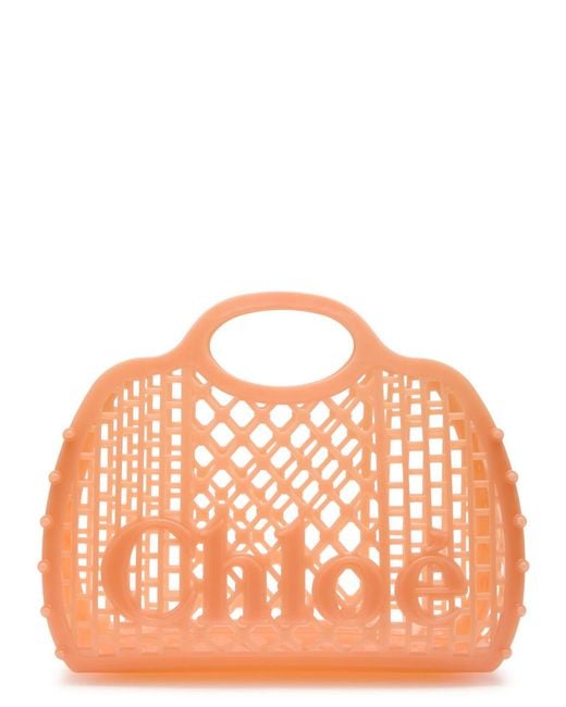 Chloé Orange Cage Jelly Tote Bag