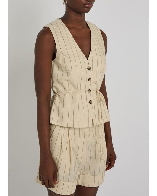 Rag & Bone Natural Paulette Pinstriped Woven Vest