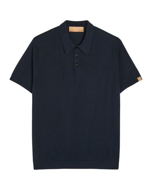 Now You Live Blue Pickwell Fine-Knit Cotton Polo Shirt for men