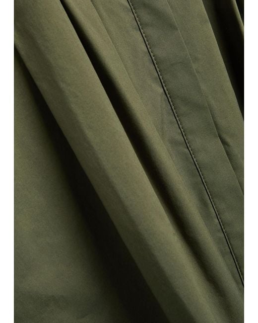 Jonathan Simkhai Green Jazz Pintucked Cotton-Blend Poplin Midi Shirt Dress