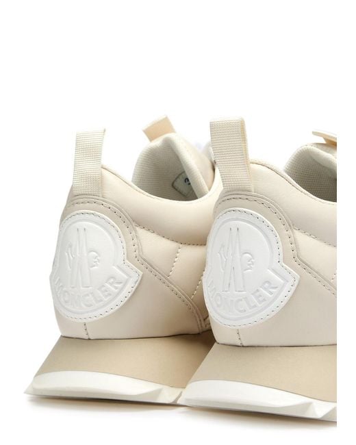 Moncler White Pacey Panelled Leather Sneakers