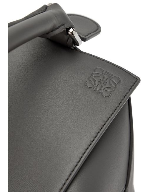 Loewe Gray Puzzle Edge Small Leather Top Handle Bag