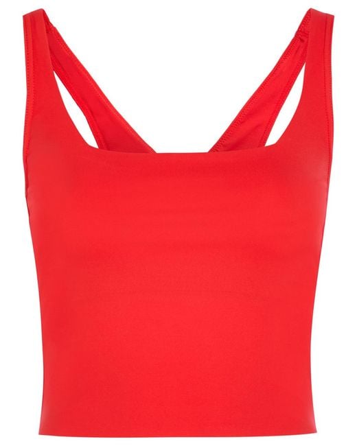 Spense Red Martina Form Cropped Tank Top