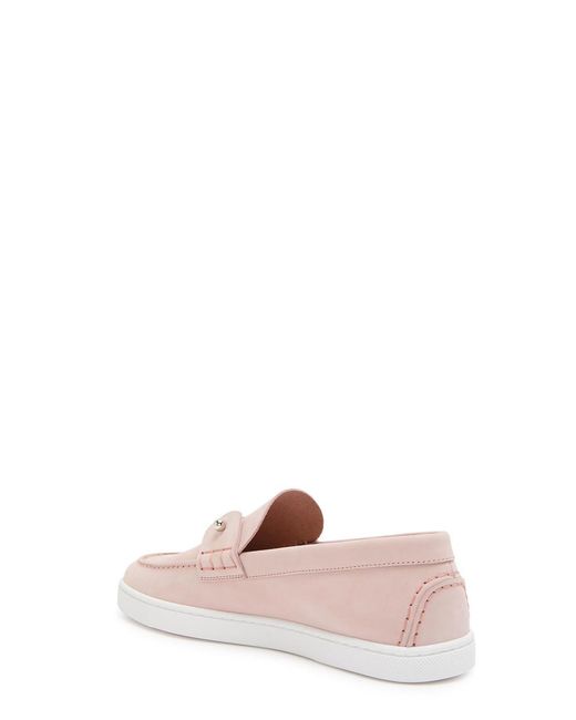 Christian Louboutin Pink Chambeliboat Nubuck Boat Shoes